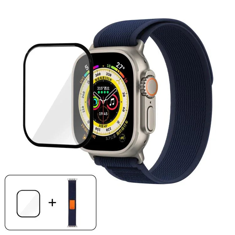 Bracelet de montre Wild Path Loop en nylon avec film incurvé 3D, pour Apple Watch Series 10 46 mm, pour Apple Watch Series 10 42 mm, pour Apple Watch 6/5/4/SE 44 mm