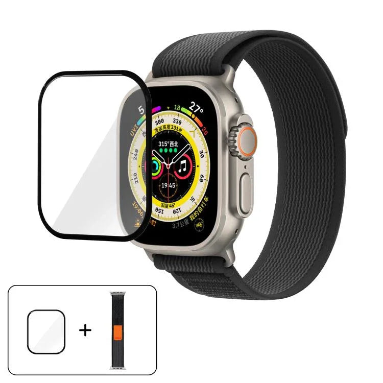 Bracelet de montre Wild Path Loop en nylon avec film incurvé 3D, pour Apple Watch 6/5/4/SE 40 mm, pour Apple Watch Ultra/2 49 mm, pour Apple Watch Series 9/8/7 45 mm