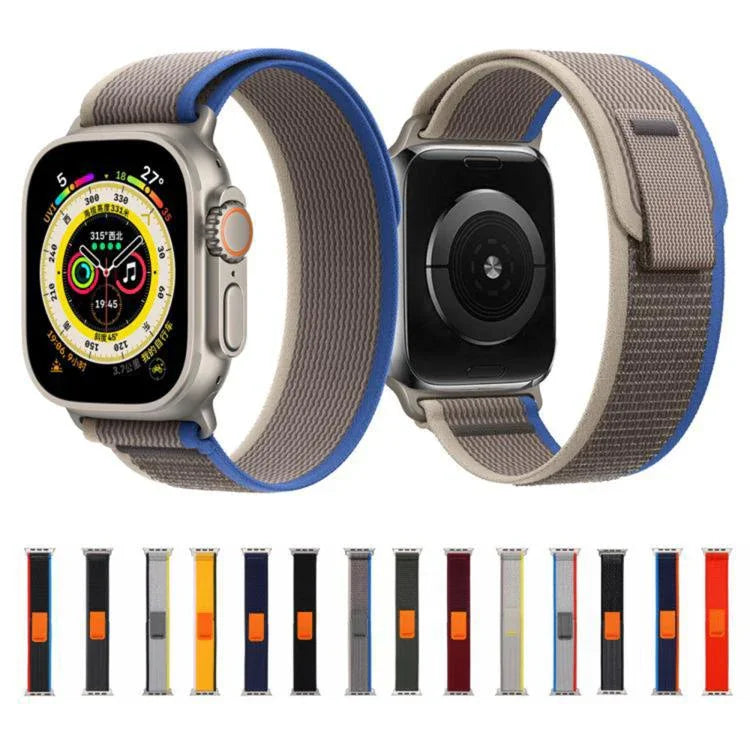 Bracelet de montre Wild Path Loop en nylon avec film incurvé 3D, pour Apple Watch Series 10 46 mm, pour Apple Watch Series 10 42 mm, pour Apple Watch 6/5/4/SE 44 mm