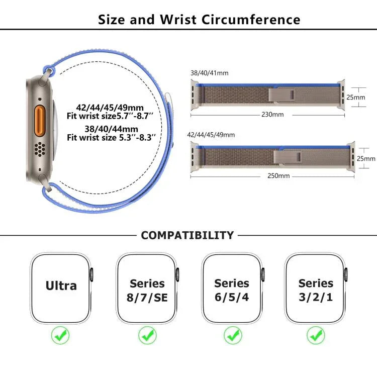Bracelet de montre Wild Path Loop en nylon avec film incurvé 3D, pour Apple Watch Series 10 46 mm, pour Apple Watch Series 10 42 mm, pour Apple Watch 6/5/4/SE 44 mm