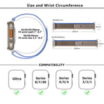 Bracelet de montre Wild Path Loop en nylon avec film incurvé 3D, pour Apple Watch Series 9/8/7 41 mm, Apple Watch 3/2/1 38 mm et Apple Watch 3/2/1 42 ​​mm.