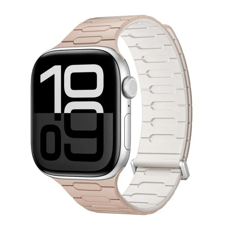 Bracelet de montre magnétique en silicone en forme de I, compatible avec les Apple Watch 46 mm / 49 mm / 45 mm / 44 mm et 42 mm / 41 mm / 40 mm / 38 mm.