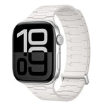 Bracelet de montre magnétique en silicone en forme de I, compatible avec les Apple Watch 46 mm / 49 mm / 45 mm / 44 mm et 42 mm / 41 mm / 40 mm / 38 mm.