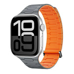 Bracelet de montre magnétique en silicone en forme de I, compatible avec les Apple Watch 46 mm / 49 mm / 45 mm / 44 mm et 42 mm / 41 mm / 40 mm / 38 mm.