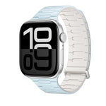 Bracelet de montre magnétique en silicone en forme de I, compatible avec les Apple Watch 46 mm / 49 mm / 45 mm / 44 mm et 42 mm / 41 mm / 40 mm / 38 mm.