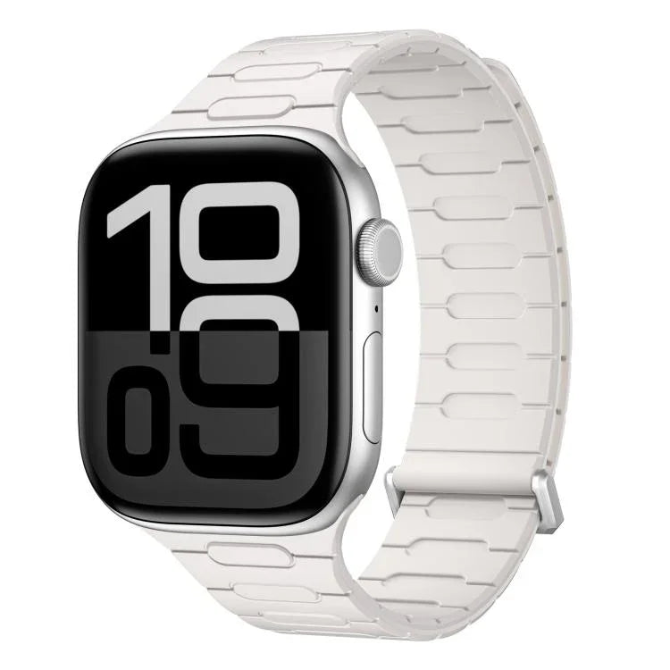 Bracelet de montre magnétique en silicone en forme de I, compatible avec les Apple Watch 46 mm / 49 mm / 45 mm / 44 mm et 42 mm / 41 mm / 40 mm / 38 mm.