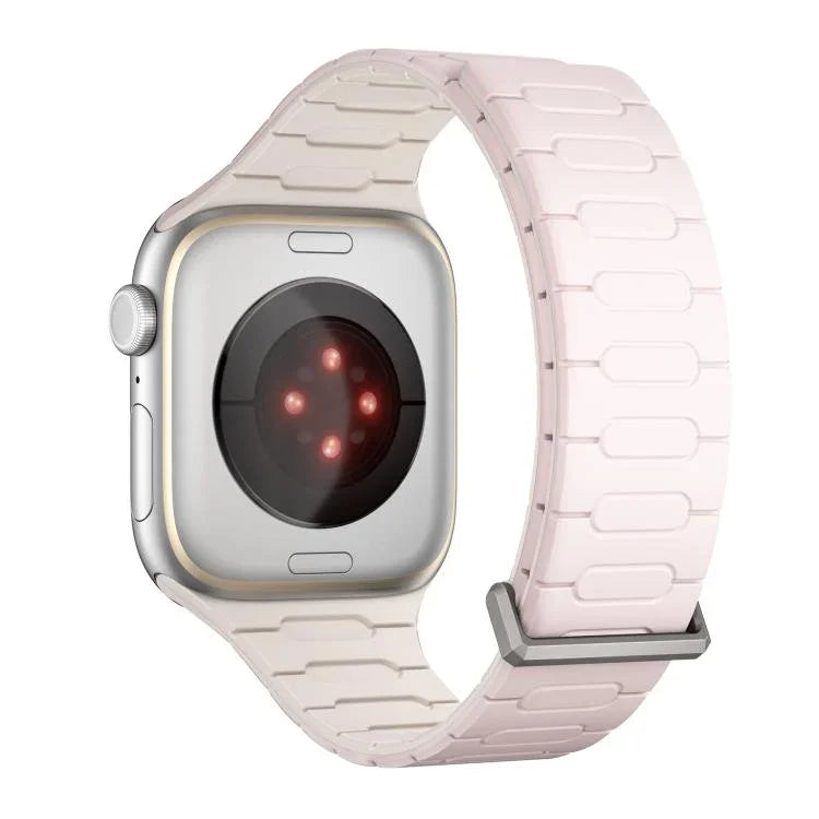 Bracelet de montre magnétique en silicone en forme de I, compatible avec les Apple Watch 46 mm / 49 mm / 45 mm / 44 mm et 42 mm / 41 mm / 40 mm / 38 mm.