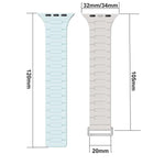 Bracelet de montre magnétique en silicone en forme de I, compatible avec les Apple Watch 46 mm / 49 mm / 45 mm / 44 mm et 42 mm / 41 mm / 40 mm / 38 mm.