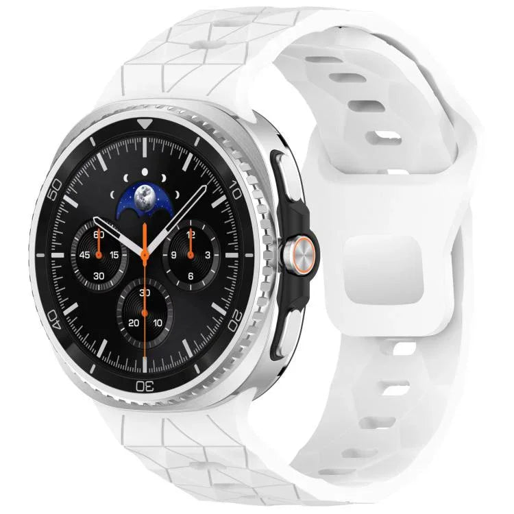 Bracelet de montre en silicone à boucle inversée en acier, motif texture de football, pour Samsung Galaxy Watch8 / Watch8 Classic