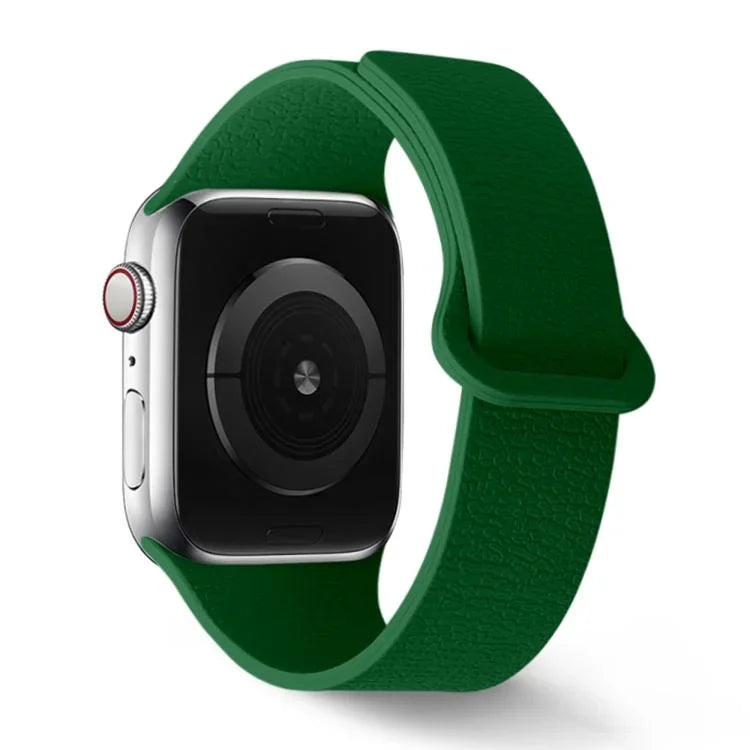 Bracelet de montre en silicone à boucle magnétique, motif litchi, compatible avec Apple Watch 46 mm / 49 mm / 45 mm / 44 mm et Apple Watch 42 mm / 41 mm / 40 mm / 38 mm.