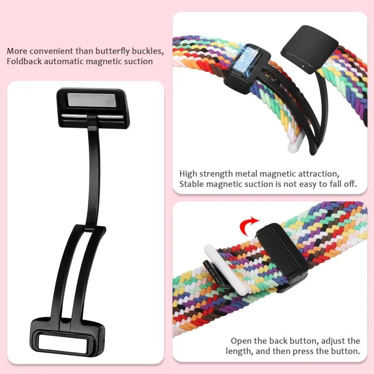 Bracelet de montre tressé à boucle magnétique pliante, pour Samsung Galaxy Watch8 / Watch8 Classic