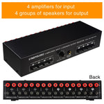 B075 Sélecteur Commutateur Amplificateur Haut-Parleur 4 Entrées 4 Sorties, 300W Qualité Sonore Par Canal Sans Perte, B075