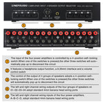 B075 Sélecteur Commutateur Amplificateur Haut-Parleur 4 Entrées 4 Sorties, 300W Qualité Sonore Par Canal Sans Perte, B075