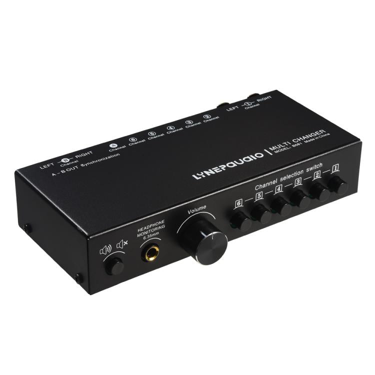 B081 Sélecteur Commutateur de Signal Audio 6 Entrées 3 Sorties Commutateur Multi-Canaux, Contrôleur de Volume Haut-Parleur Actif Passif Pleinement Équilibré Sélecteur RCA, B081
