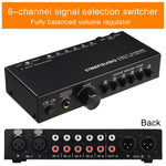 B081 Sélecteur Commutateur de Signal Audio 6 Entrées 3 Sorties Commutateur Multi-Canaux, Contrôleur de Volume Haut-Parleur Actif Passif Pleinement Équilibré Sélecteur RCA, B081