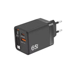 Câble rétractable 3-en-1 FC1 70cm Type-C, chargeur téléphone USB PD3.0, QC3.0, prise EU, prise EU