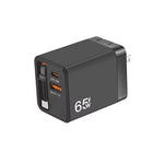 Câble rétractable 3-en-1 FC1 70cm Type-C, chargeur téléphone USB PD3.0, QC3.0, prise US, prise US