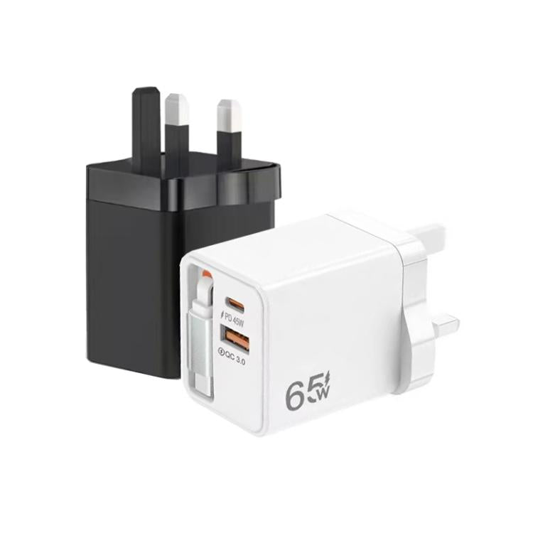 Câble rétractable 3-en-1 FC1 70cm Type-C, chargeur téléphone USB PD3.0, QC3.0, prise UK, prise UK