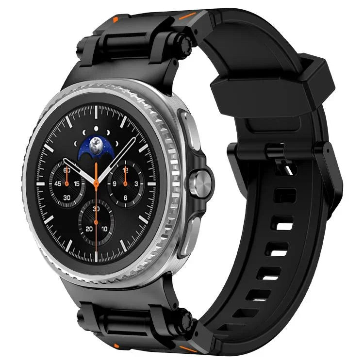 Bracelet de montre en silicone Explorer avec connecteur métallique, pour Samsung Galaxy Watch8 / Watch8 Classic