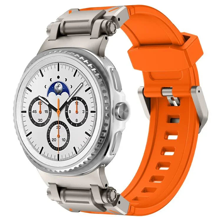Bracelet de montre en silicone Explorer avec connecteur métallique, pour Samsung Galaxy Watch8 / Watch8 Classic