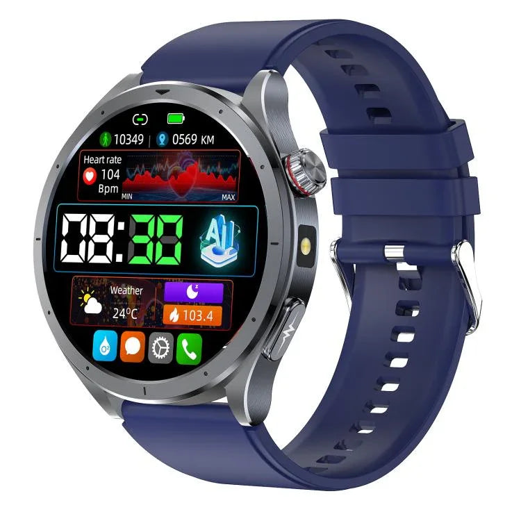 Montre connectée ET472 avec écran couleur 1,53 pouce, bracelet en silicone, compatible avec la technologie AI-GPT pour les questions et réponses intelligentes.