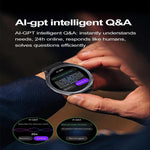 Montre connectée ET472 avec écran couleur 1,53 pouce, bracelet en silicone, compatible avec la technologie AI-GPT pour les questions et réponses intelligentes.