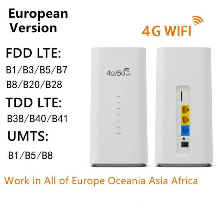 CPF101-E8 Routeur 4G LTE Point d'Accès Mobile WiFi Carte SIM Bureau à Domicile 3 Ports LAN Version Eurasienne, Prise US, Prise EU
