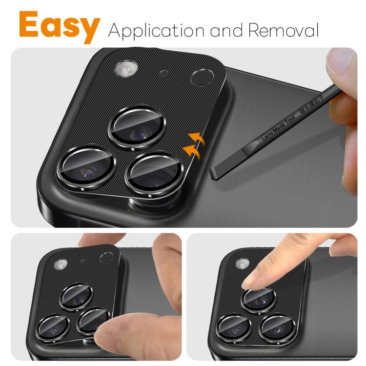 NORTHJO CD Protection d'objectif de caméra Vein en verre trempé, film de lentille arrière, pour iPhone 17 Pro Max, pour iPhone 17 Pro