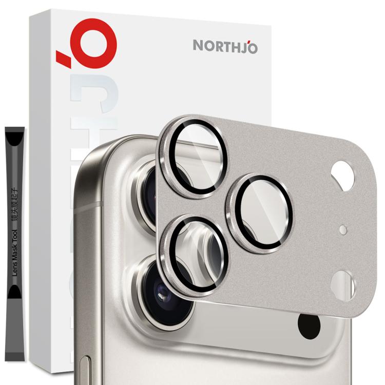NORTHJO Protecteur d'objectif d'appareil photo mat en métal, film de protection d'objectif arrière en verre trempé, pour iPhone 17 Pro Max, pour iPhone 17 Pro