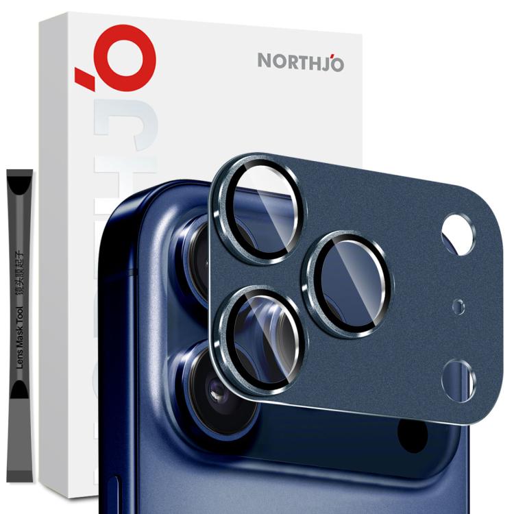 NORTHJO Protecteur d'objectif d'appareil photo mat en métal, film de protection d'objectif arrière en verre trempé, pour iPhone 17 Pro Max, pour iPhone 17 Pro