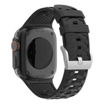 Bracelet de montre en silicone bicolore à texture pneu, compatible avec Apple Watch 46 mm / 49 mm / 45 mm / 44 mm et Apple Watch 42 mm / 41 mm / 40 mm / 38 mm.
