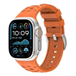 Bracelet de montre en silicone bicolore à texture pneu, compatible avec Apple Watch 46 mm / 49 mm / 45 mm / 44 mm et Apple Watch 42 mm / 41 mm / 40 mm / 38 mm.