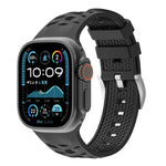 Bracelet de montre en silicone bicolore à texture pneu, compatible avec Apple Watch 46 mm / 49 mm / 45 mm / 44 mm et Apple Watch 42 mm / 41 mm / 40 mm / 38 mm.