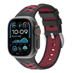Bracelet de montre en silicone bicolore à texture pneu, compatible avec Apple Watch 46 mm / 49 mm / 45 mm / 44 mm et Apple Watch 42 mm / 41 mm / 40 mm / 38 mm.