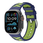 Bracelet de montre en silicone bicolore à texture pneu, compatible avec Apple Watch 46 mm / 49 mm / 45 mm / 44 mm et Apple Watch 42 mm / 41 mm / 40 mm / 38 mm.