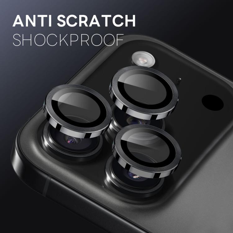 Protecteur d'objectif d'appareil photo NORTHJO Film en verre trempé avec anneau métallique CD, pour iPhone 17 Pro / 17 Pro Max