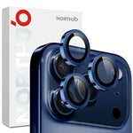 Protecteur d'objectif d'appareil photo NORTHJO Film en verre trempé avec anneau métallique CD, pour iPhone 17 Pro / 17 Pro Max
