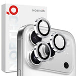Protecteur d'objectif d'appareil photo NORTHJO Film en verre trempé avec anneau métallique CD, pour iPhone 17 Pro / 17 Pro Max