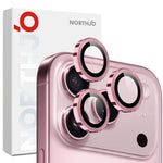 Protecteur d'objectif d'appareil photo NORTHJO Film en verre trempé avec anneau métallique CD, pour iPhone 17 Pro / 17 Pro Max