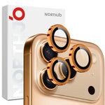 Protecteur d'objectif d'appareil photo NORTHJO Film en verre trempé avec anneau métallique CD, pour iPhone 17 Pro / 17 Pro Max