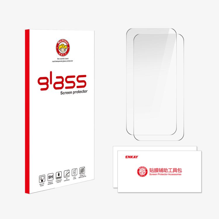 2 pièces Film en Verre Trempé ENKAY Épaissi sans Bord Blanc 9H Grand Arc de Cercle en Aluminium-Silicium, Pour iPhone 17 Pro Max, Pour iPhone 17 Pro, Pour iPhone 17, Pour iPhone Air
