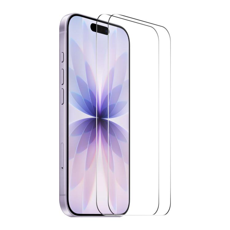 2 pièces Film en Verre Trempé ENKAY Épaissi sans Bord Blanc 9H Grand Arc de Cercle en Aluminium-Silicium, Pour iPhone 17 Pro Max, Pour iPhone 17 Pro, Pour iPhone 17, Pour iPhone Air