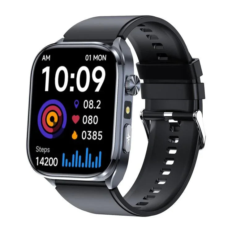 Montre connectée ET572 avec écran couleur 2 pouces, bracelet en silicone, compatible avec le suivi de santé et l'ECG