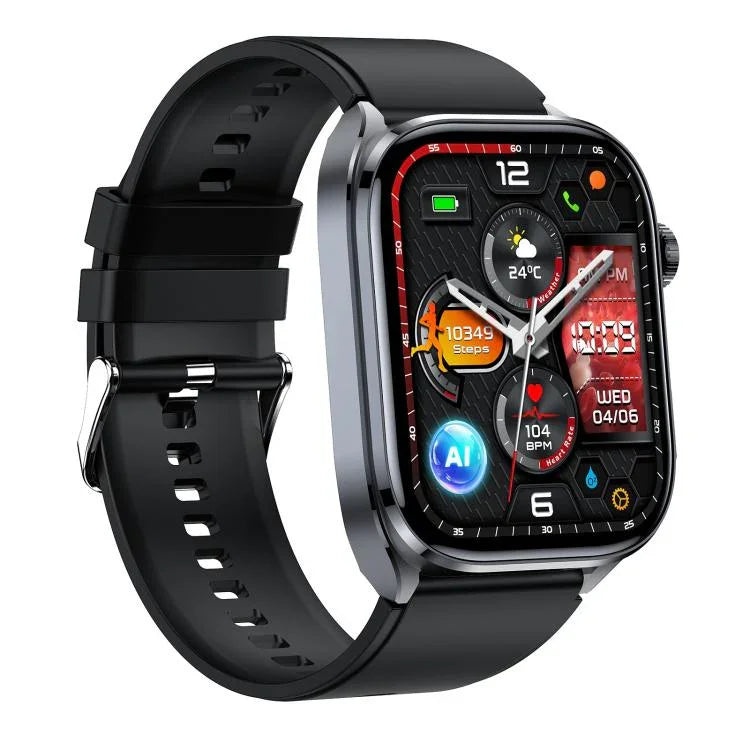 Montre connectée ET572 avec écran couleur 2 pouces, bracelet en silicone, compatible avec le suivi de santé et l'ECG
