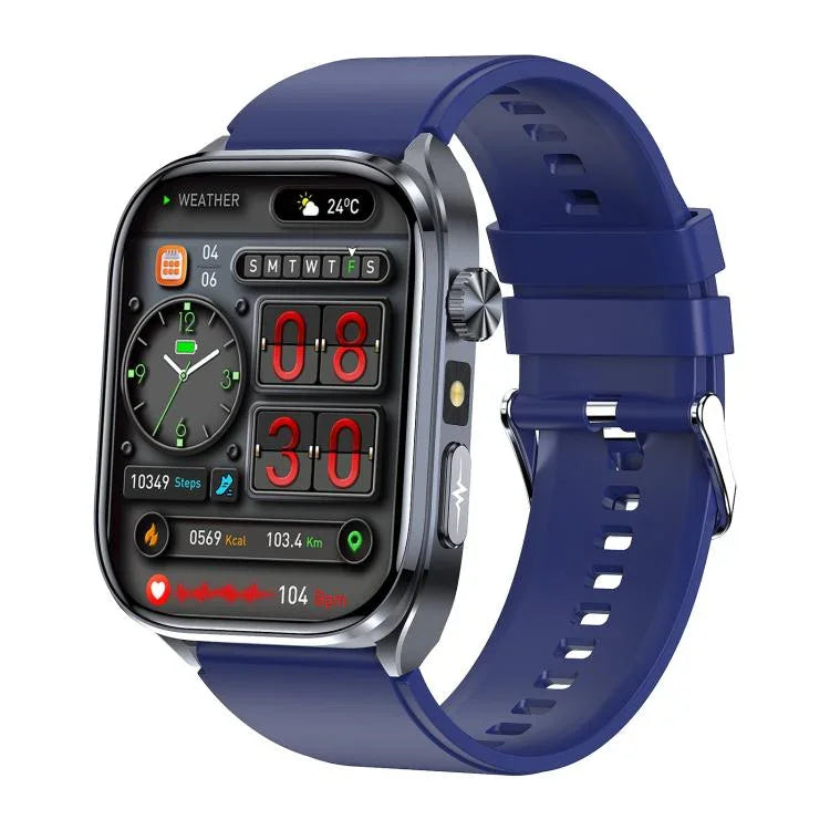 Montre connectée ET572 avec écran couleur 2 pouces, bracelet en silicone, compatible avec le suivi de santé et l'ECG