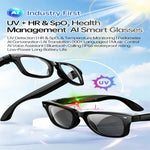 Lunettes intelligentes W300, avec détection des ultraviolets UV, traduction intelligente par IA et appels Bluetooth