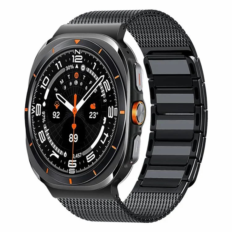 Bracelet de montre magnétique tissé en acier inoxydable en forme de I, pour Samsung Galaxy Watch Ultra 47mm / Ultra 2025
