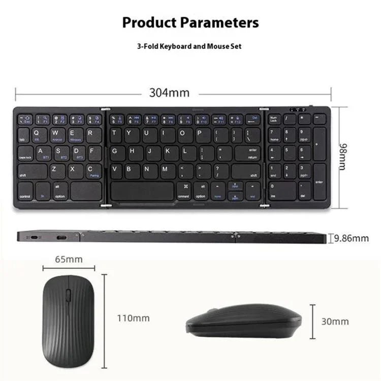 Ensemble clavier et souris sans fil pliable B089