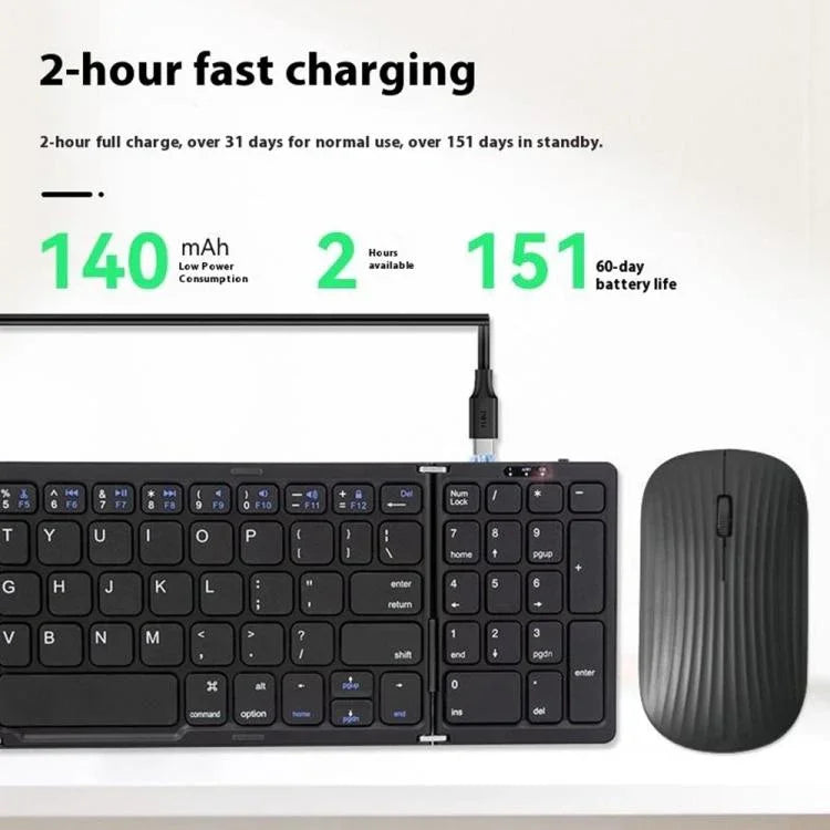 Ensemble clavier et souris sans fil pliable B089