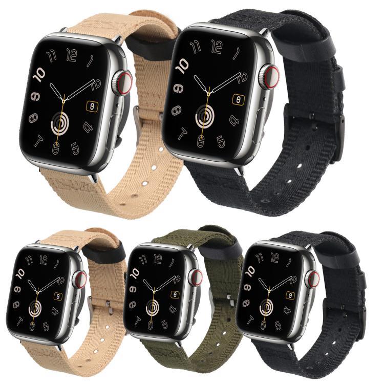Bracelet de montre en nylon tissé et toile avec boucle à dégagement rapide, compatible avec Apple Watch 46 mm / 49 mm / 45 mm / 44 mm et Apple Watch 42 mm / 41 mm / 40 mm / 38 mm.